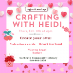 Join us for a special Valentine's Craft with Heidi!