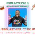 Mister Boom Boom comes to Narberth Library!