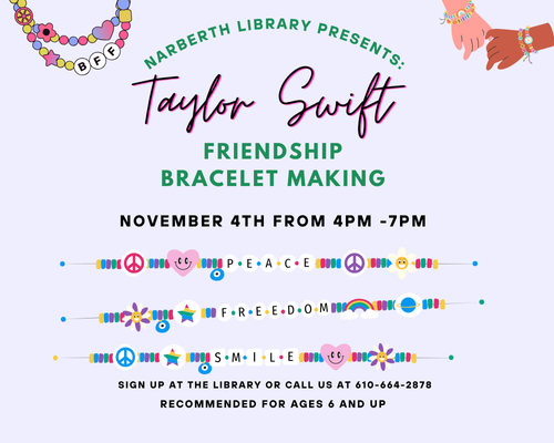 Join us for a Taylor Swift Friendship Bracelet-Making Craft!