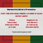Join us for a special Black History Month story time
